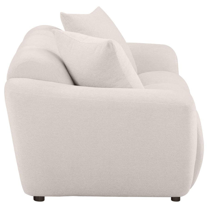 Destino - Chenille Upholstered Splayed Arm Loveseat - Greige
