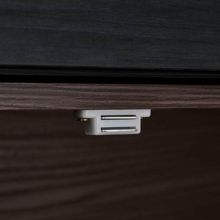 Modern Extendable & Rotating Cabinet With Drawer And Flip Doors For Versatile Storage - Black / Dark Walnut