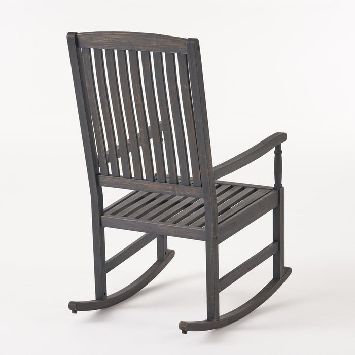 Muse - Outdoor Acacia Rocking Chair With Slat Design - Teak