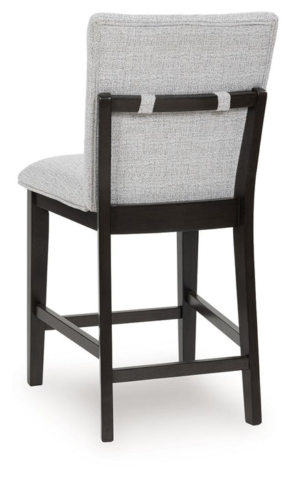 Neymorton - Upholstered Barstool (Set of 2) - Dark Grayish Brown