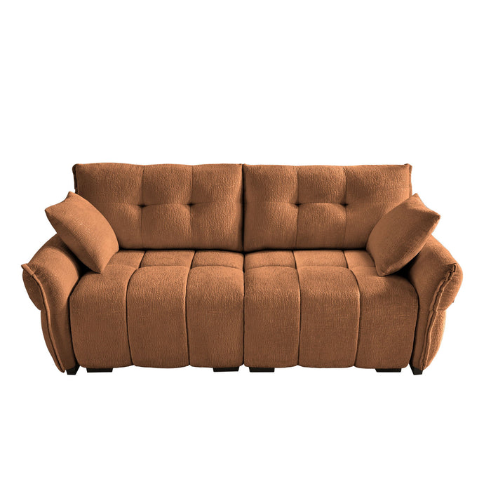 Modern Sofa & Pillows, Textured Cover, High Rebound Cushions