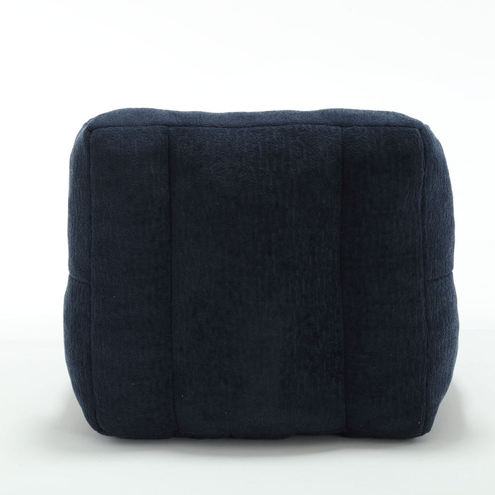 Modern Indoor Fluffy Bean Bag Chair With Memory Foam And Ottoman, Super Soft