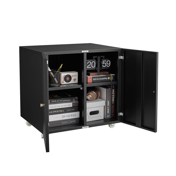 Office Furniture Copier Cabinet 2 Door Steel Copier Stand Mobile Pedestal File Printer Stand