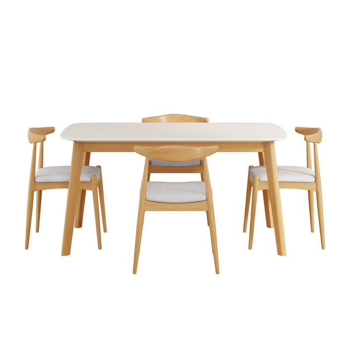 5 Piece Dining Set With Upholstered Chairs