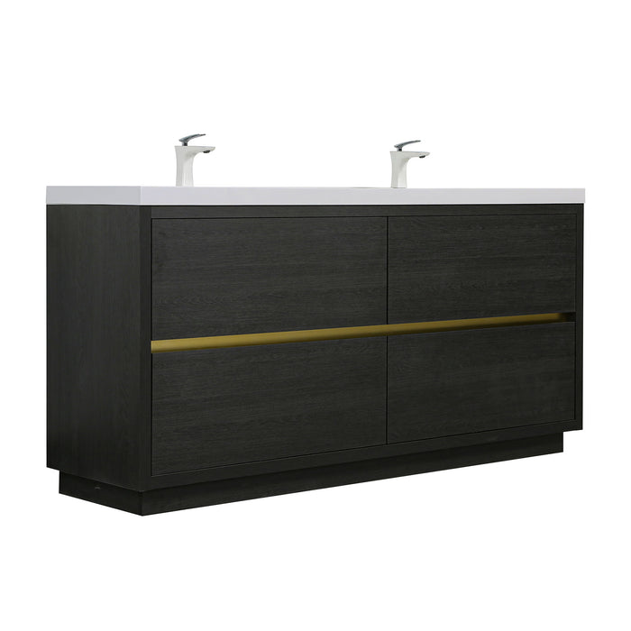 Bathin Freestanding Bathroom Vanity With Double Sinks, Bathroom Storage Vanity Cabinet With Stone Resin Countertop And Soft Close Drawers