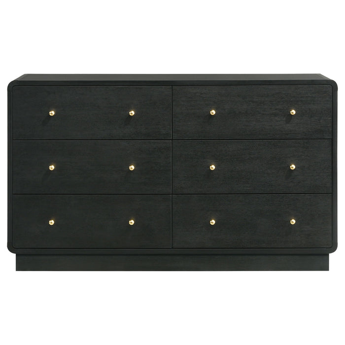 Burton - 6 Drawer Dresser Cabinet - Black