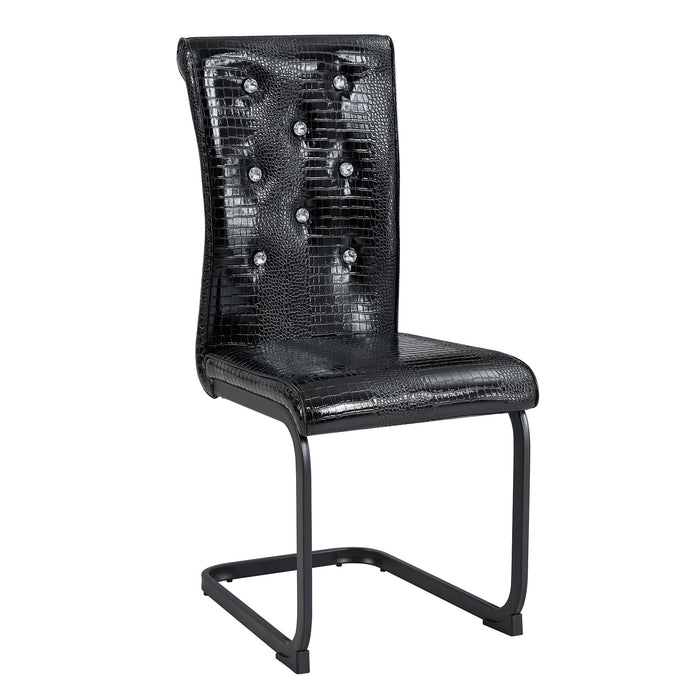 Alligator Skin Upholstered Dining Chairs