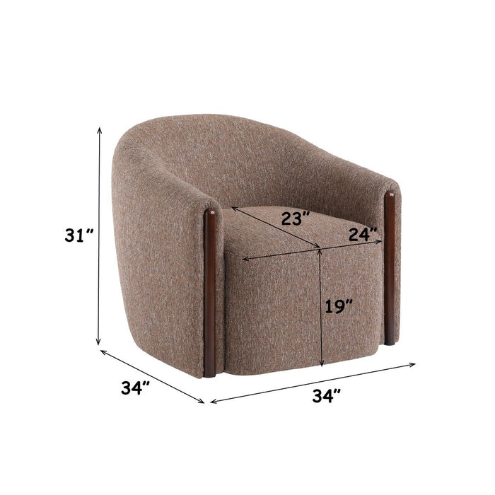 Ballona - Accent Chair With Swivel - Brown Chenille