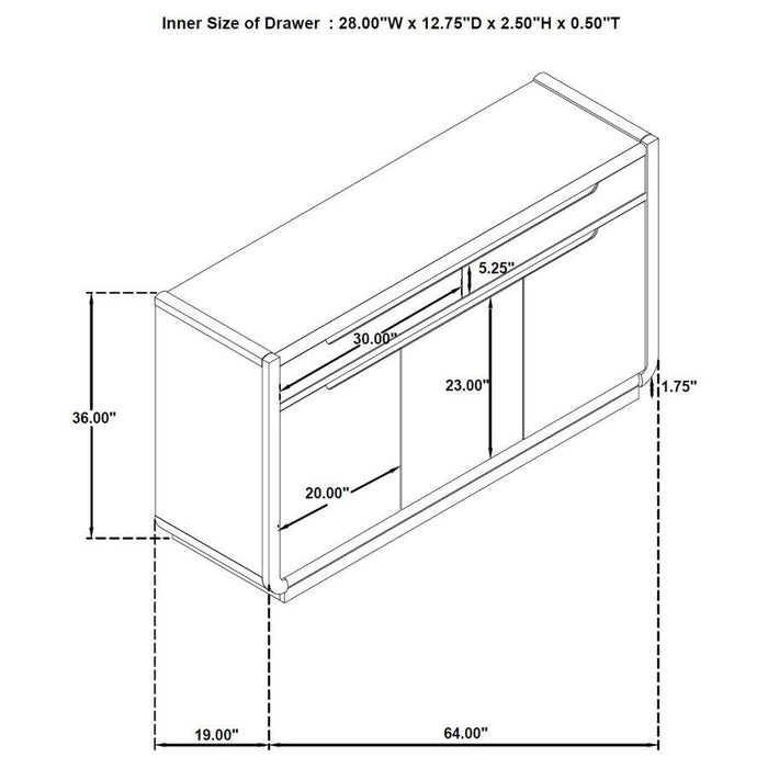 Leandro - 2-Drawer Dining Sideboard Server - Burnished Black