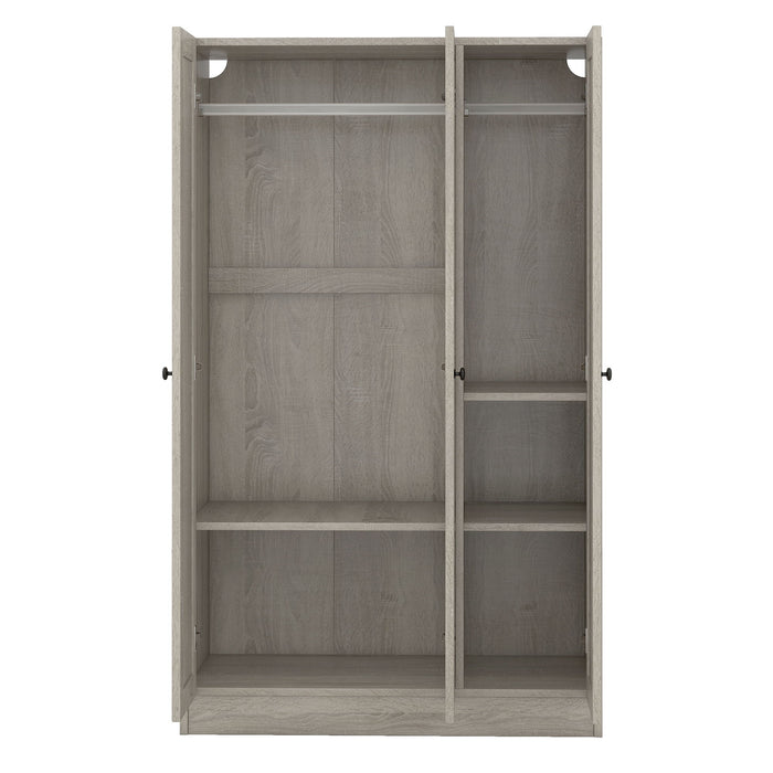 3 Door Shutter Wardrobe With Shelves