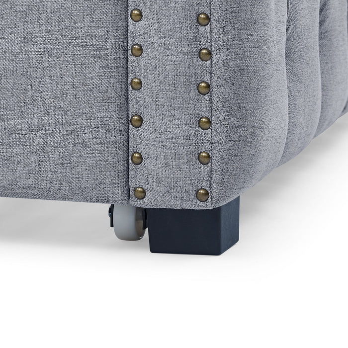 Inspired Upholstered Daybed With Trundle, Button Tufted