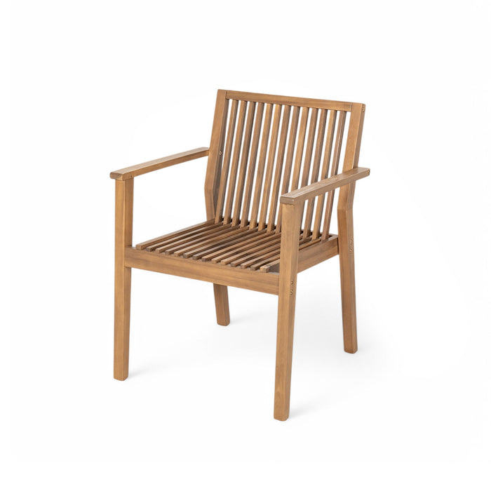 7 Piece Patio Furniture Set Acacia Wood Table And 6 Heavy Duty Cushioned Chairs