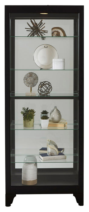 PFC Curios - Lighted Gallery Style 5 Shelf Curio Cabinet - Onyx Black