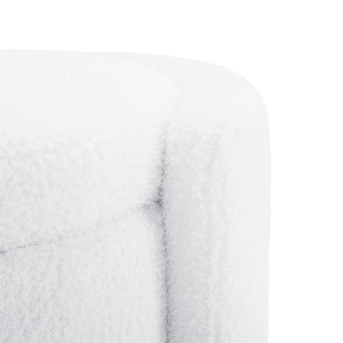 Cozy Boucle Storage Ottoman, Stylish Comfort With Hidden Storage