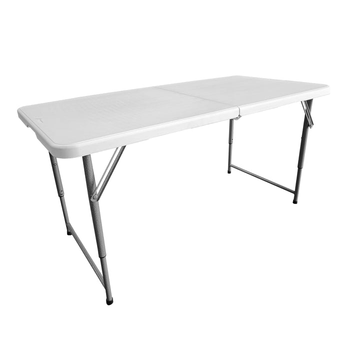 Techni Home 4 Feet Granite White Adjustable Height Folding Table With Easy - Carry Handle