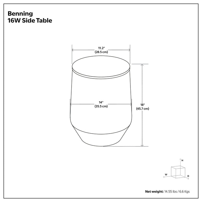 Benning - Side Table - Antique Brass / White