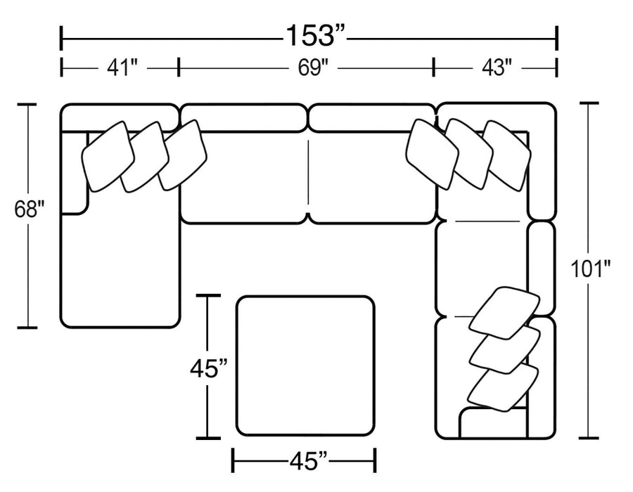Polaris - Sectional With Comfort Coil Seating And Accent Pillows Included