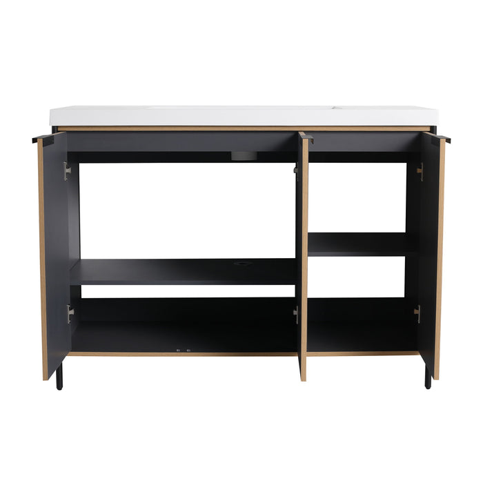 Modern Freestanding Bathroom Vanity With Resin Sink & Soft Close Cabinet Doors