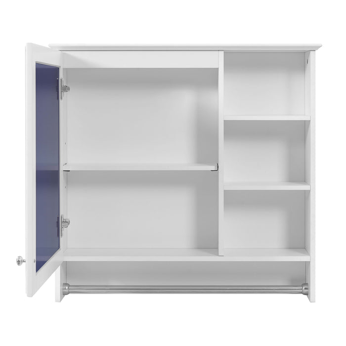 Wall Mount 2 In 1 Mirror Cabinet With Adjustable Shelf, Soft-Closing Hinges