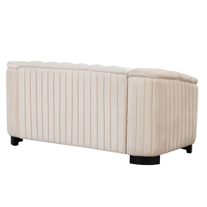 Upholstered Loveseat Sofa With Thick Removable Seat Cushion