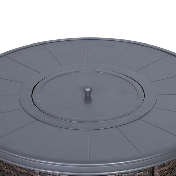 Outdoor Fire Pit Table With Lid - Espresso