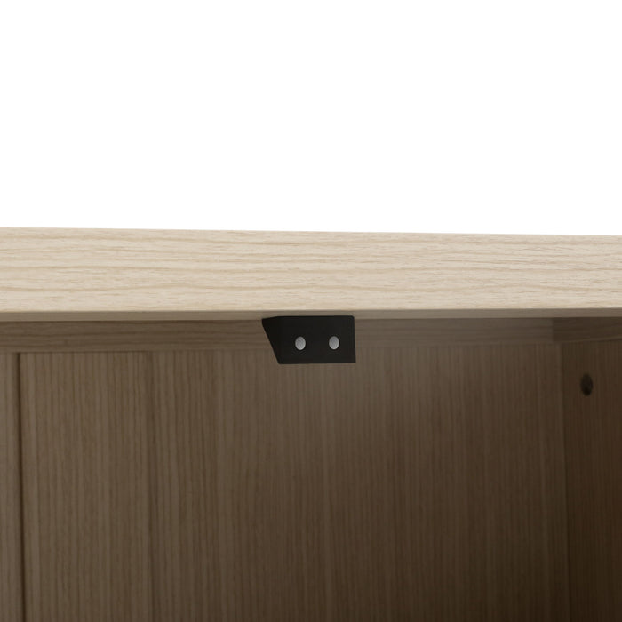 Modern Storage Cabinet With 4 Doors & Adjustable Shelves