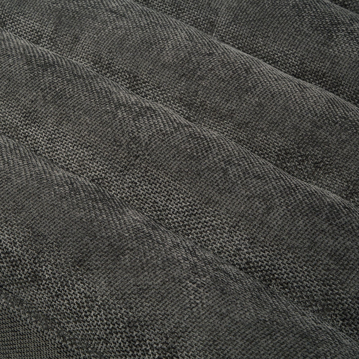 Chaise Bed Lounge Sofa Chair With Adjustable Backrest And LED Light Strip - Gray