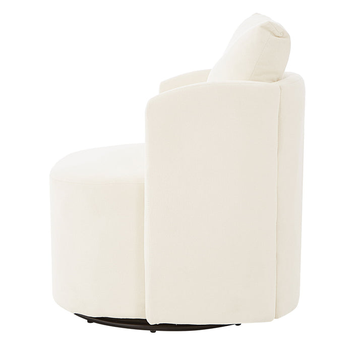 360° Modern Swivel Chair With Upholstered Curved Design