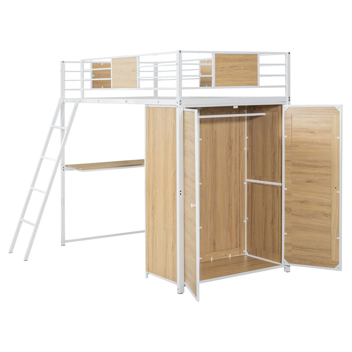 Loft Bed With L Shape Desk And Wardrobe