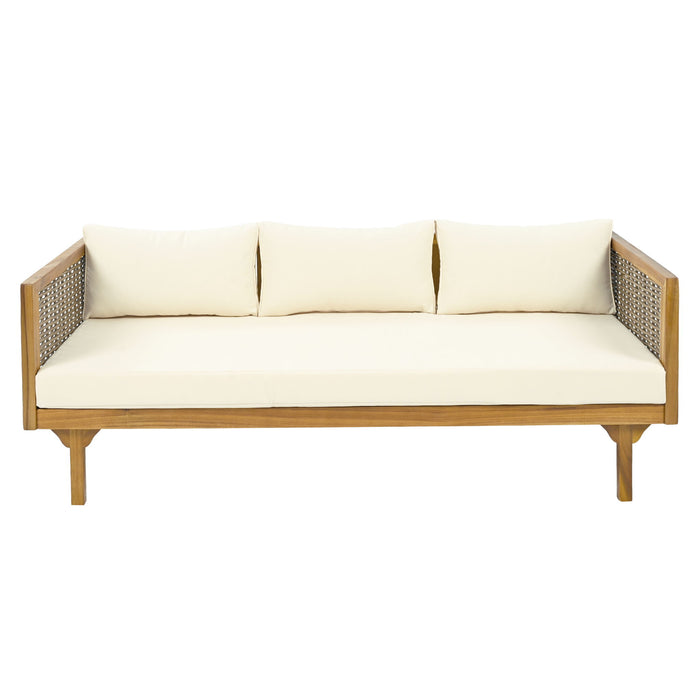 Claremont - 3 Seater Daybed Teak Acacia Wood Water Resistant Cushions