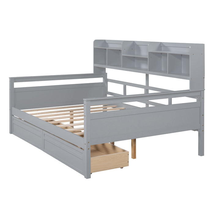 Daybed, Slat Support, With Bedside Shelves And 2 Drawers