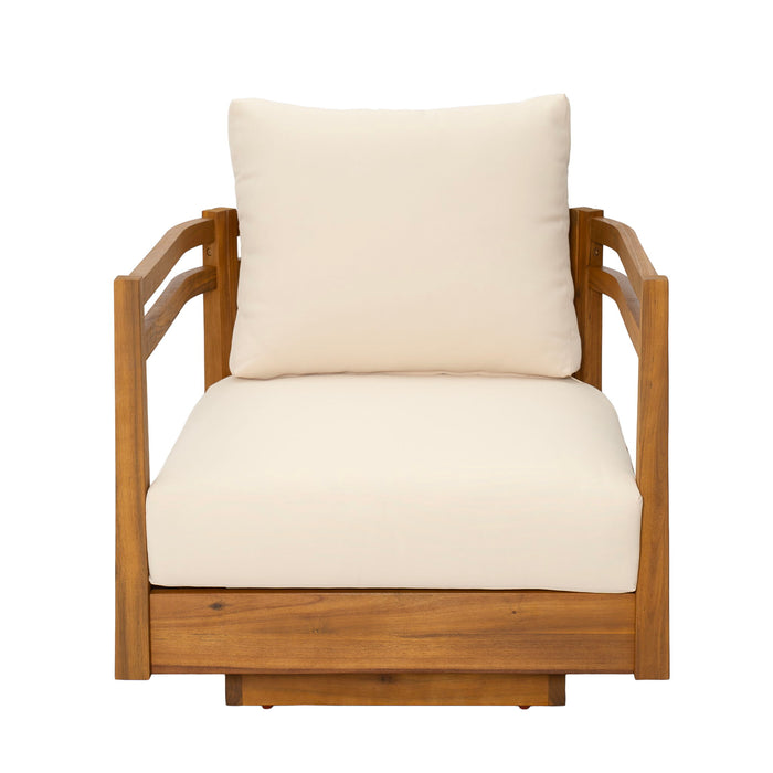 Outdoor Smooth Swivel Chair With Cushions
