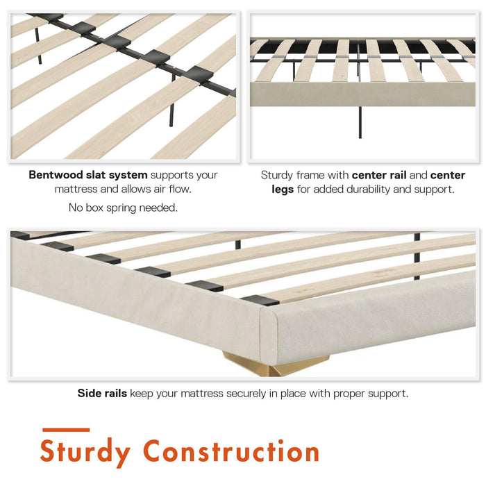 Coco - King Size Upholstered Bed - Ivory