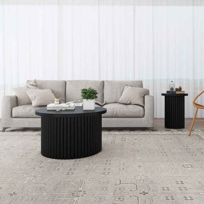 Modern Round Coffee Table And Side Table (Set of 2)