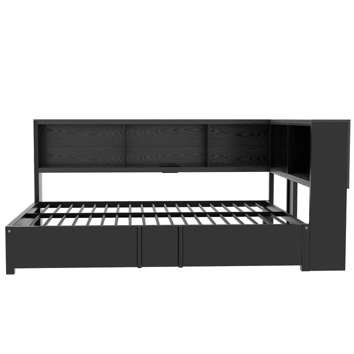 Daybed With Trundle, Storage Cabinets And USB Ports