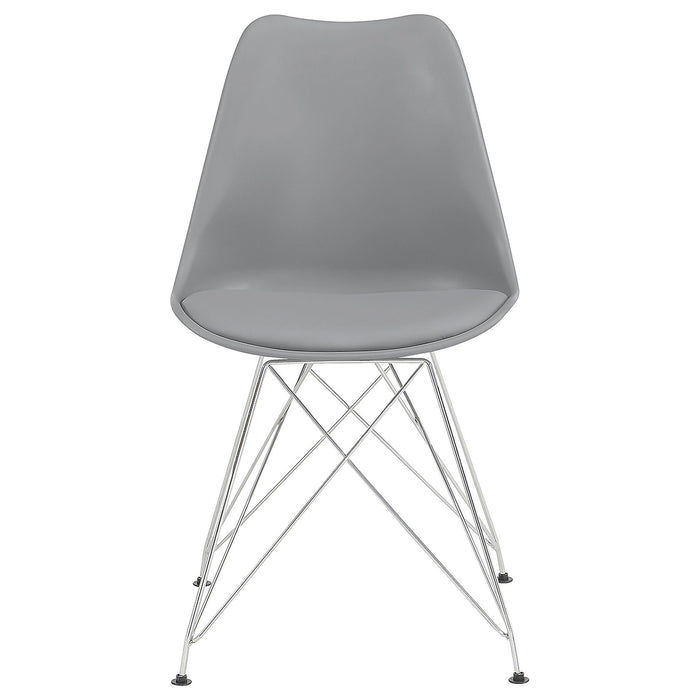 Padded Side Chair And Soft Upholstered Seat (Set of 2) - Gray