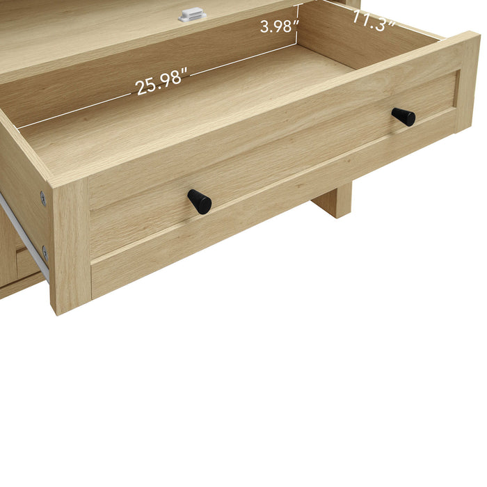 Tall Arched Kitchen Pantry, Modern Farmhouse Wood Kitchen Storage Cabinets, Arched Storage Display Cabinet With Adjustable Shelves, Versatile Cupboard For Kitchen, Dining Room, Living Room - Natural