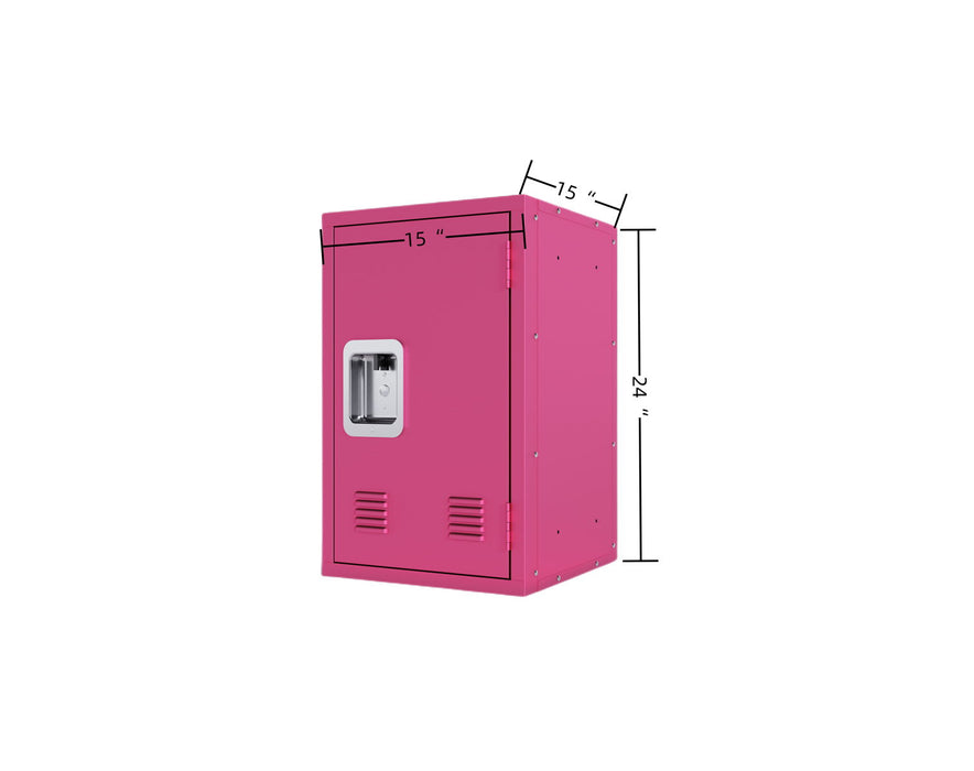 Compact Rose Pink Steel Storage Cabinet: Detachable, Ample Storage Space, Easy Assembly