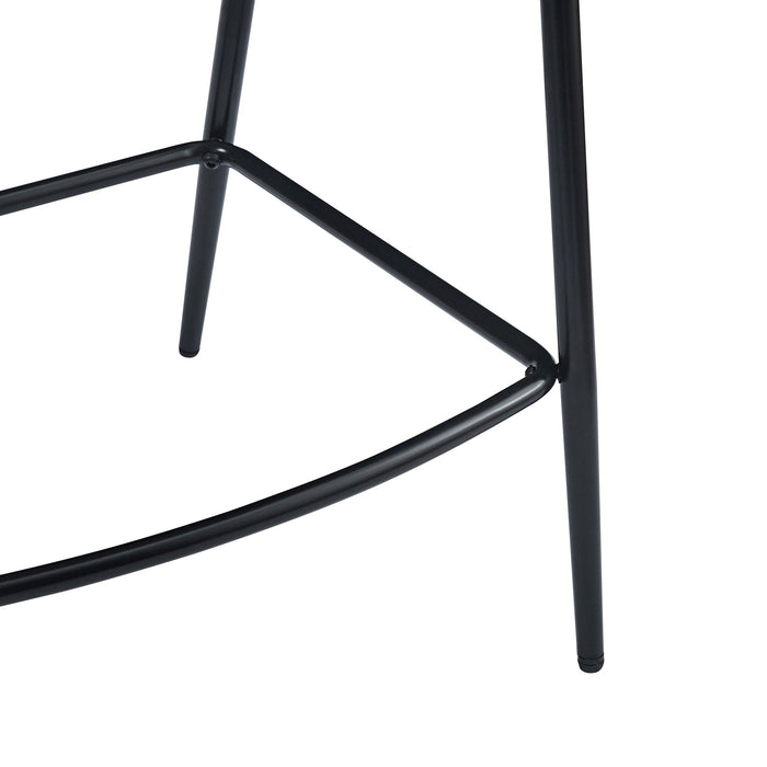 Counter Stools (Set of 2), Upholstered Counter Stools With Iron Frame, Backrest, Footrest, Arm Counter Stools For Home Bar, Kitchen Counter - Brown