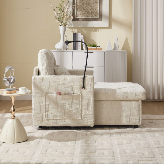 Multifunctional Chenille Recliner Sofa With Storage And Phone Bracket