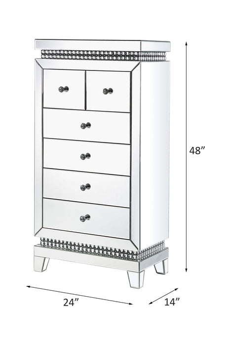 Lotus - Cabinet - Mirrored, Faux Ice Cube Crystals