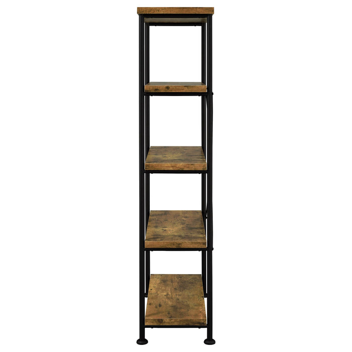 Avon - 2 Piece Computer Desk And Bookcase With 3 Drawers - Rustic Brown