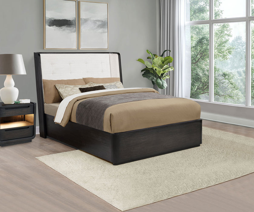 Leandro 55-inch Queen Wingback Bed Burnished Black