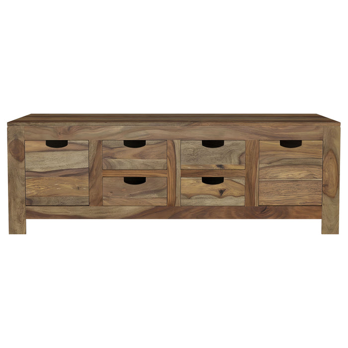 Esther 6-drawer Solid Wood Coffee Table Natural Sheesham