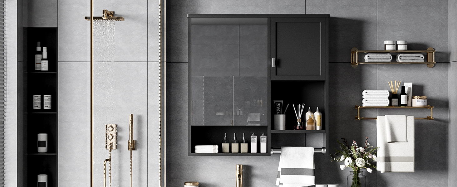 Modern Wall Mounted Bathroom Medicine Cabinet, Bathroom Wall Storage Cabinet With Mirror