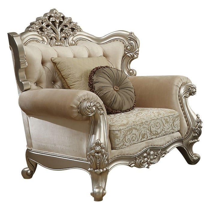 Bently - Chair With 2 Pillows Same Lv01581) - Fabric & Champagne