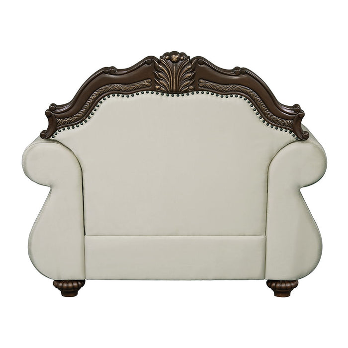 Pierce - Chair With Pillow - Beige Fabric & Cherry