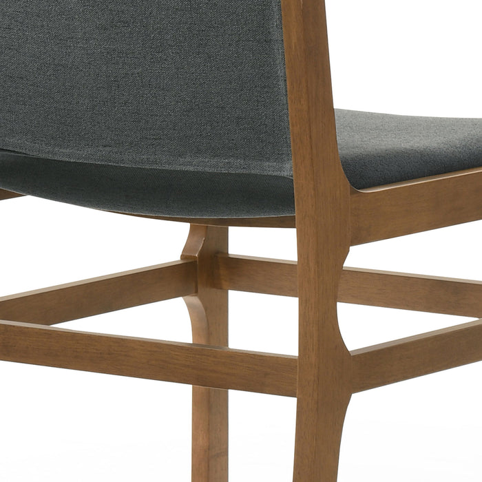 Contemporary Dining Chair Set Upholstered Fabric With Rubberwood Frame