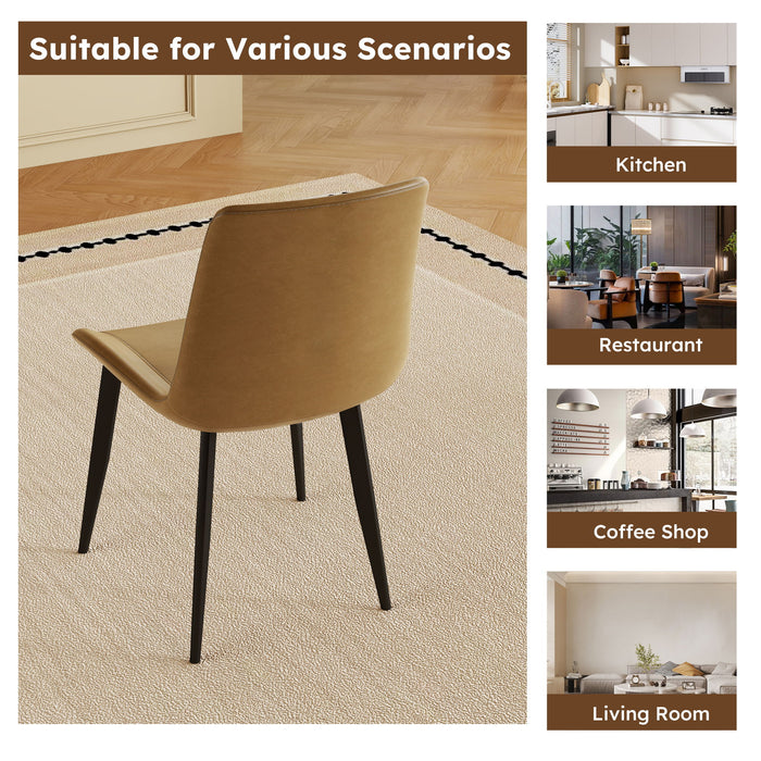 Dining Chairs With Carbon Steel Legs (Set of 4) - Brown