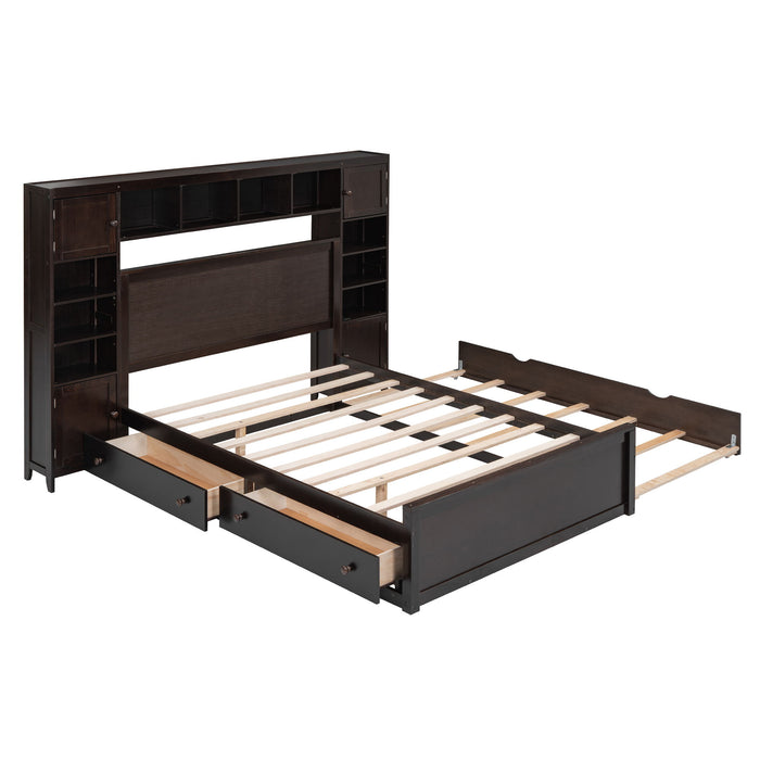 Bed With All In One Cabinet, Shelf And Sockets, Trundle